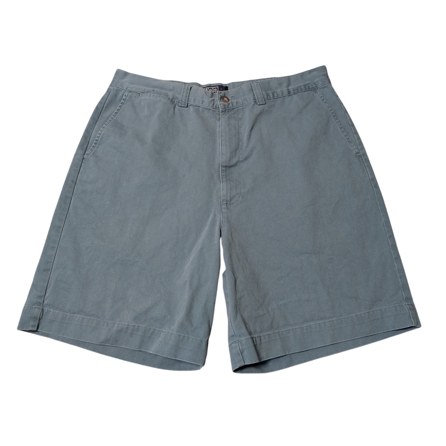 Polo Ralph Lauren Chino Shorts Mens 36 Blue Green Cotton Twill Casual Flat Front